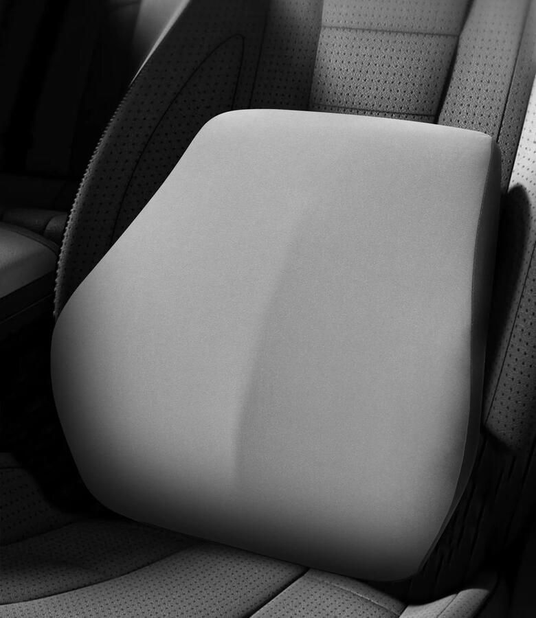 Ergonomisch lendenkussen van traagschuim voor auto bureaustoel en rolstoel (zwart-grijs) met rugsteun verlichting