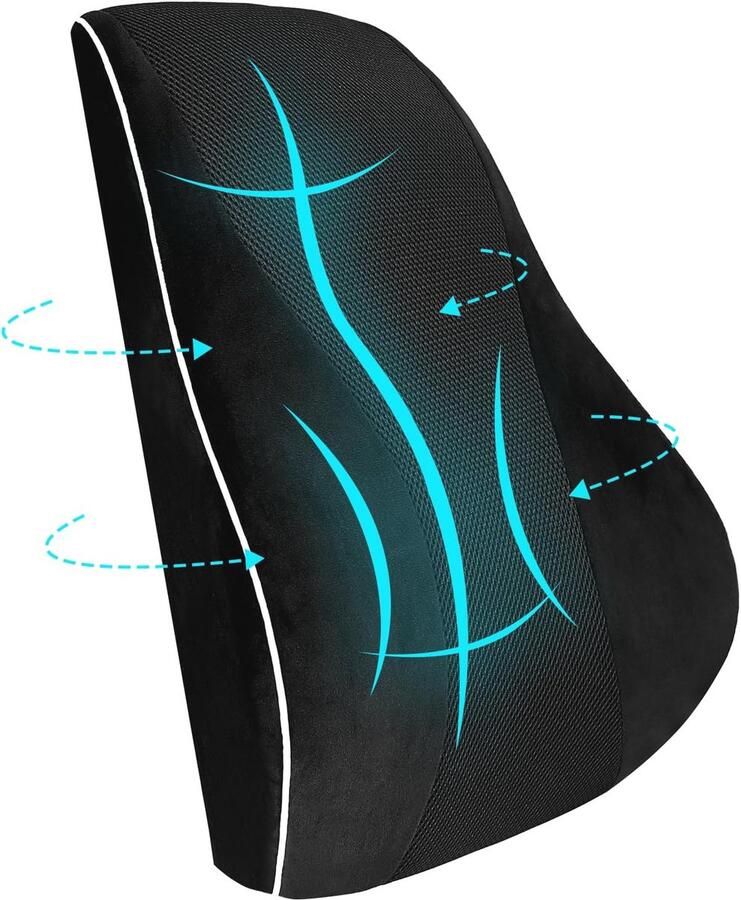 Ergonomisch Lendensteun Kussen voor Bureaustoel Hoogdicht Geheugenschuim met Thermoregulatie