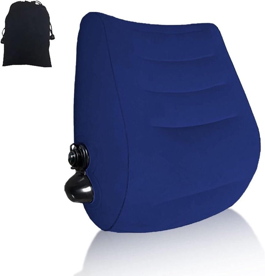 Ergonomisch lendensteunkussen voor bureaustoel en autostoel Opblaasbaar rugkussen voor auto vliegtuig en wandeltochten