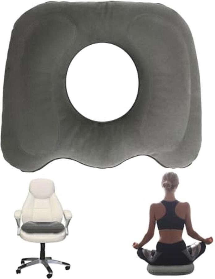 Ergonomisch Opblaasbaar Donutkussen voor Bureaustoelen en Rolstoelen Orthopedisch Kussen tegen Aambeien en Rugpijn