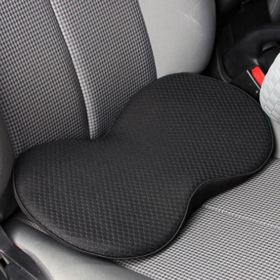 Ergonomisch orthopedisch wigkussen zwart voor auto bureaustoelen rolstoel zitverhoging universel autozitkussen rugbykussen autozitje