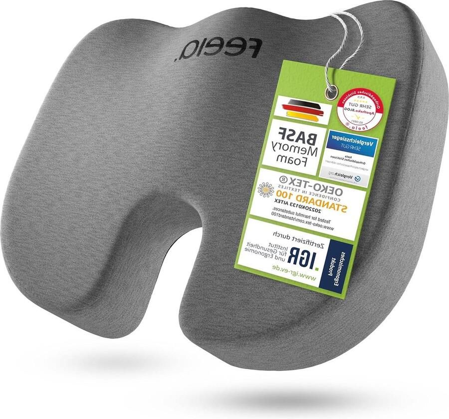 Ergonomisch orthopedisch zitkussen 3 hardheidsgraden pijnverminderend bureaustoel zitcomfort doorbloeding verlichting van ongemak