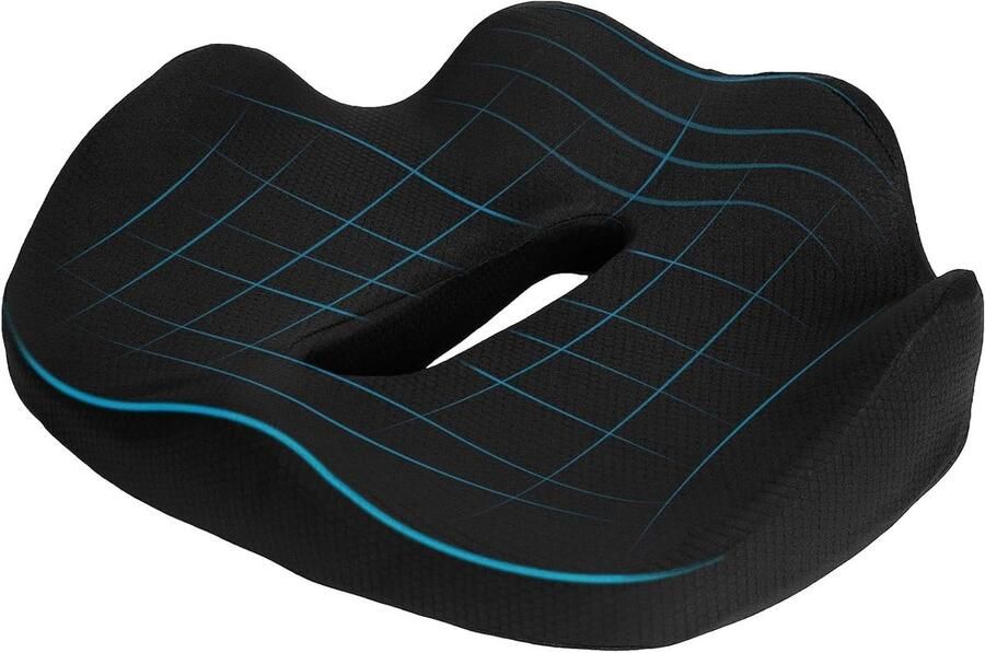 Ergonomisch orthopedisch zitkussen voor stuitbeenontlasting en aambeienverlichting ideaal voor bureaustoel auto rolstoel en gamingstoel