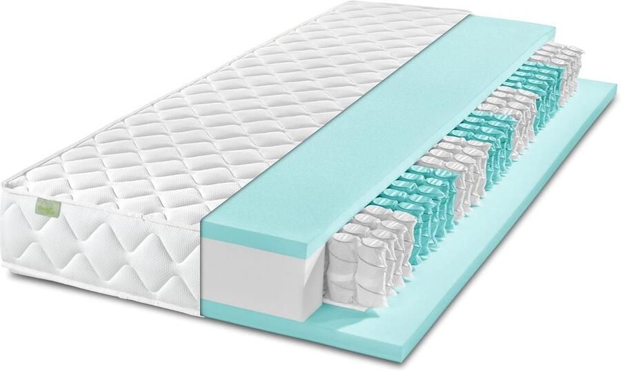 Ergonomisch Pocketveringmatras met 7 Zones en Dual Hardheid 90 x 200 cm Öko-Tex Gecertificeerd