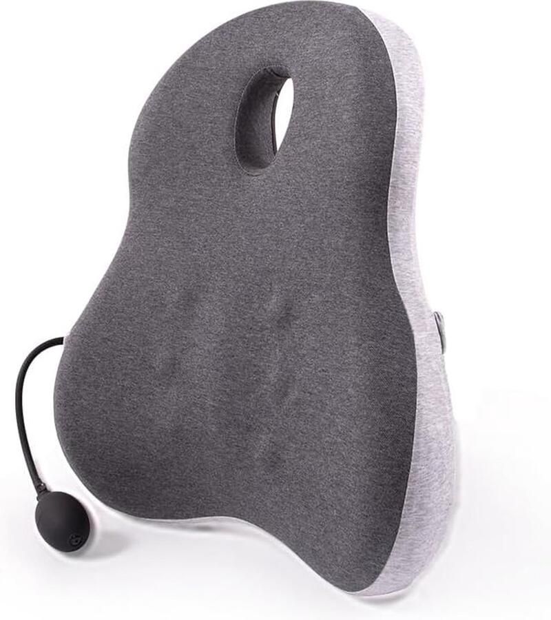 Ergonomisch rugkussen van traagschuim Dikte verstelbaar lendenkussen voor bureaustoel autostoel rolstoel Grijs wasbare overtrek Met 2 jaar garantie