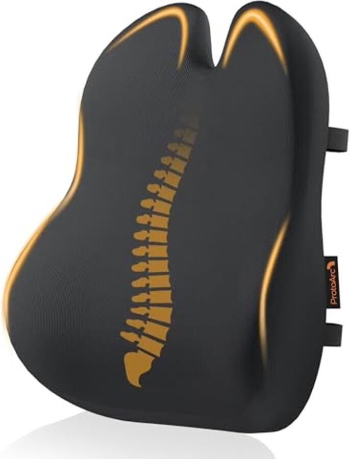 Ergonomisch rugkussen van traagschuim voor bureaustoel en autostoel Ademend lendenkussen met verstelbare riemen