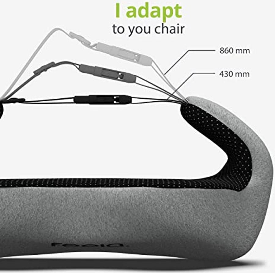 Ergonomisch rugkussen voor bureaustoel gamingstoel of auto met verstelbare riem