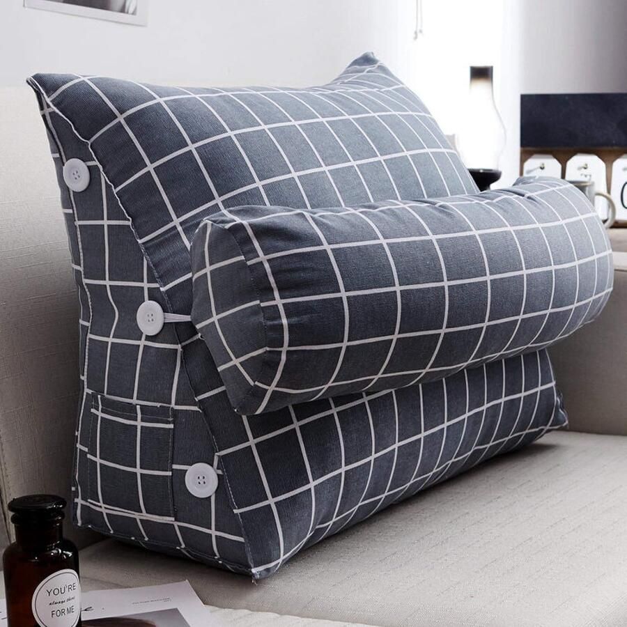 Ergonomisch Rugkussen voor Sofa en Bed Comfortabel Leeskussen voor Volwassenen Zachte Wig voor Rugleuning in Huiskamer en Slaapkamer