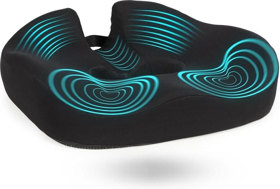 Ergonomisch stuitbeenkussen voor bureaustoel en auto donutkussen voor drukontlasting traagschuim zitkussen voor heup en stuitbeen lendensteunkussen voor lang zitten