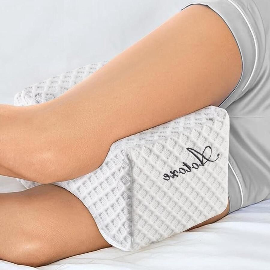 Ergonomisch traagschuim kniekussen voor zijslapers Ondersteunt benen en knieën 25 x 20 x 15 cm Kniekussen voor in bed