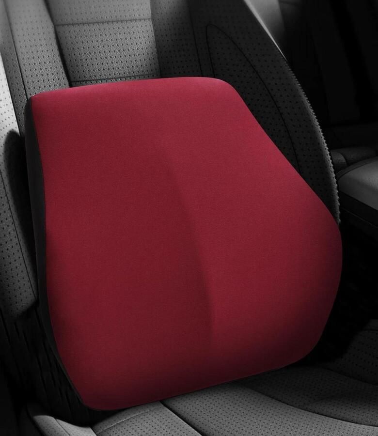 Ergonomisch traagschuim lendenkussen auto rugsteun voor autostoelen bureaustoel rolstoel zwart-rood Ergonomische rugkussen