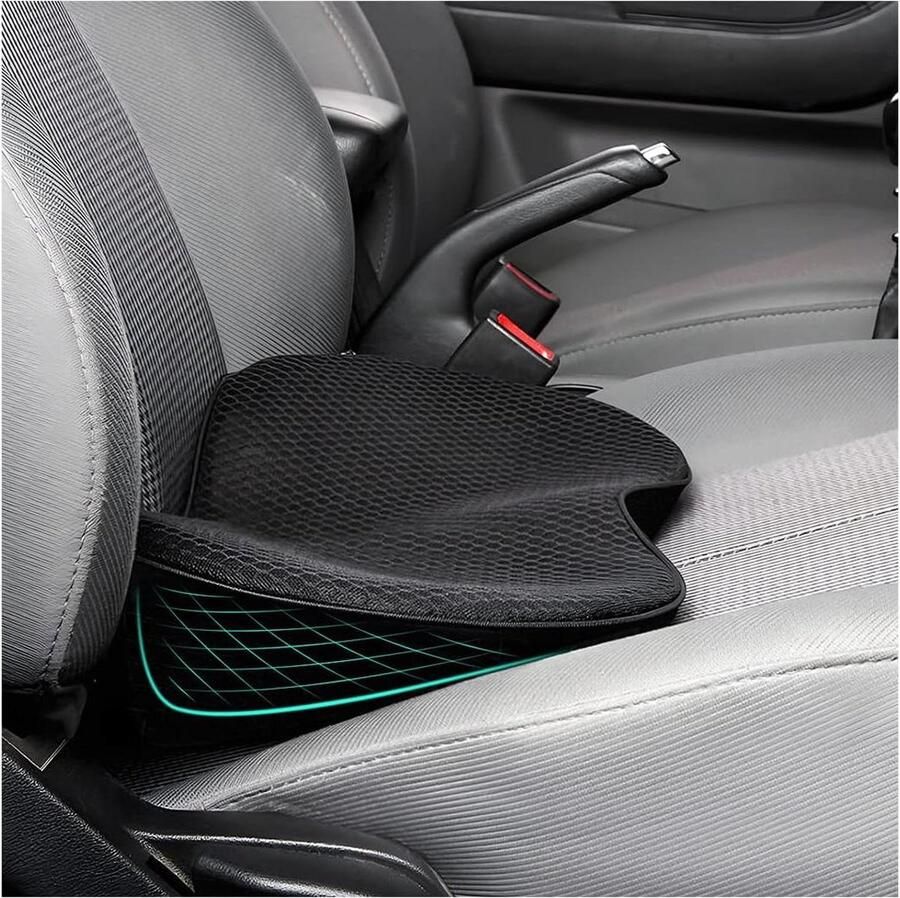 Allecto Plus Wigkussen voor Auto Kantoor Stoel Bed Zwart Memory Foam Wigkussen Ergonomisch Geheugenschuim Kussen