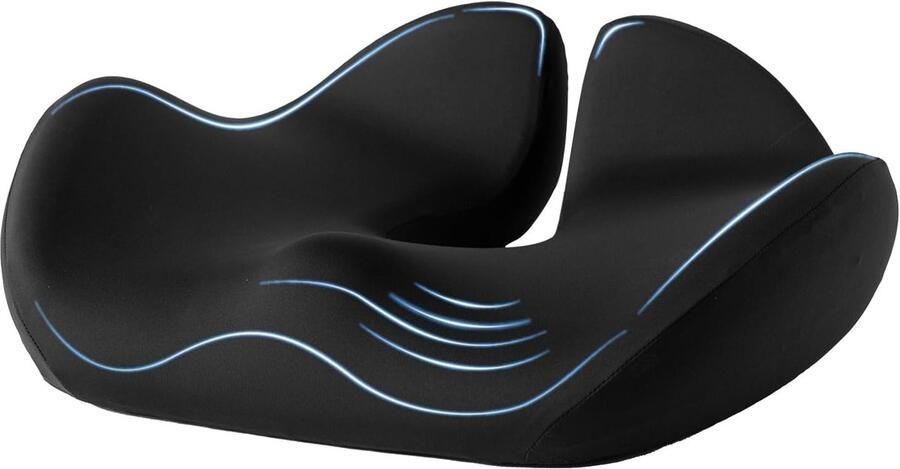 Ergonomisch traagschuim zitkussen- bureaustoel- zitkussen orthopedisch voor heupen- stuitbeen- ischias- coccyx- stuitbeenkussen voor auto- rolstoel- gamingstoel- bureaustoel- zwart