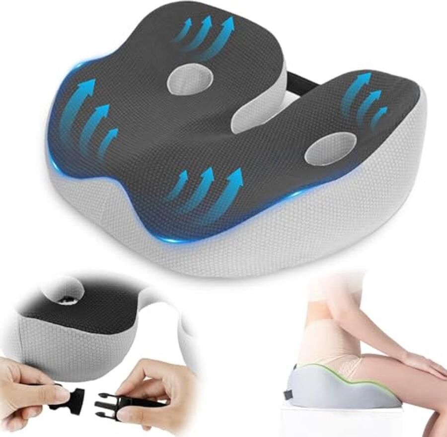 Ergonomisch Traagschuim Zitkussen voor Bureaustoelen Comfortabele Ondersteuning en Pijnverlichting