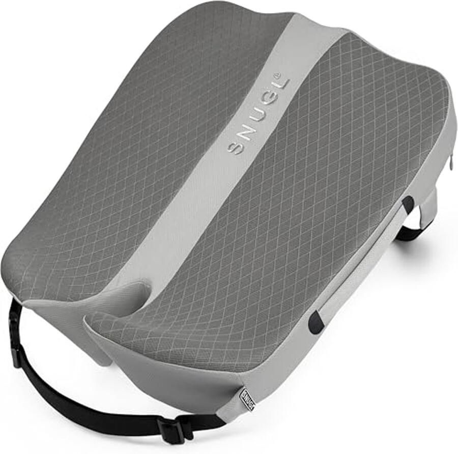 Ergonomisch Traagschuim Zitkussen voor Comfort en Pijnverlichting – Ideaal voor Auto- Bureau- en Gamestoelen – Hypoallergeen en Wasbaar – Grijze Mesh
