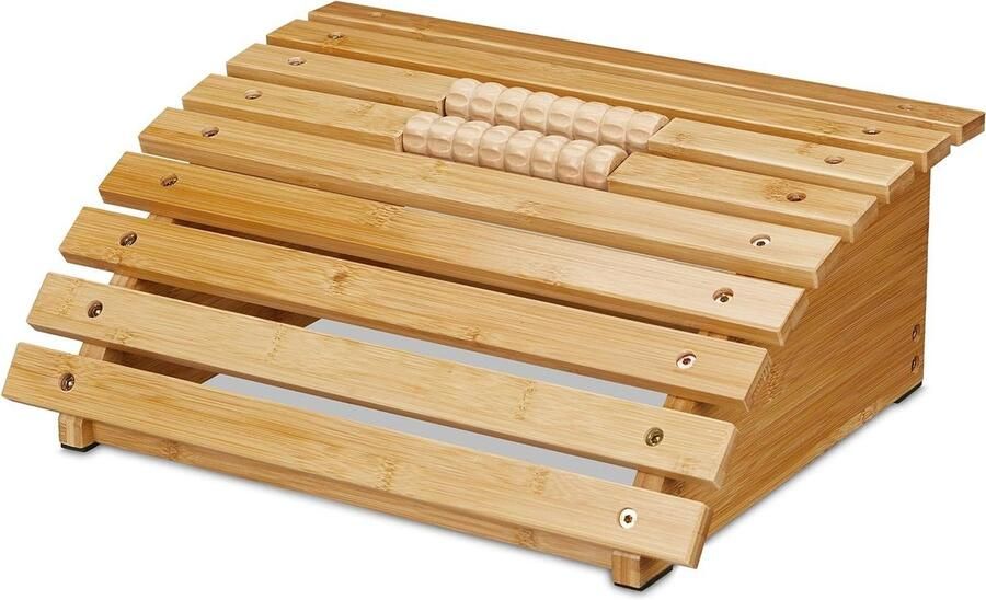 Ergonomisch bamboe voetensteun bureau met voetmassage rollers massage ontspanning naturel