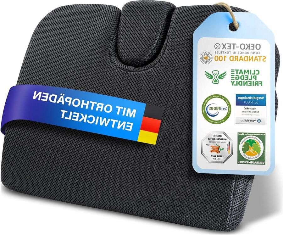 Zitkussen orthopedische ergonomische zitwig voor stoel auto comfortabele ondersteuning met geheugenschuim hardheid zitkussen orthopedische - Foto 2