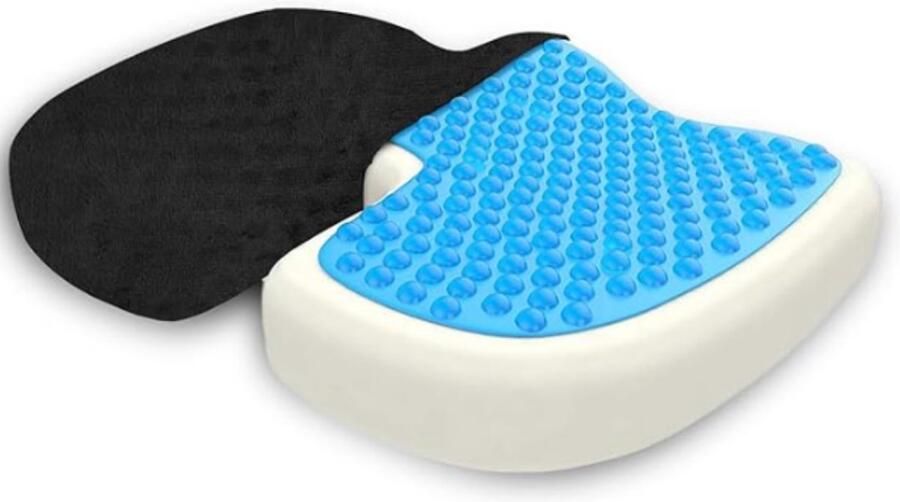 Ergonomisch Zitkussen Traagschuim Ademend Autostoelkussen Gamingstoel Voor Bureaustoelen Zwart & Wit