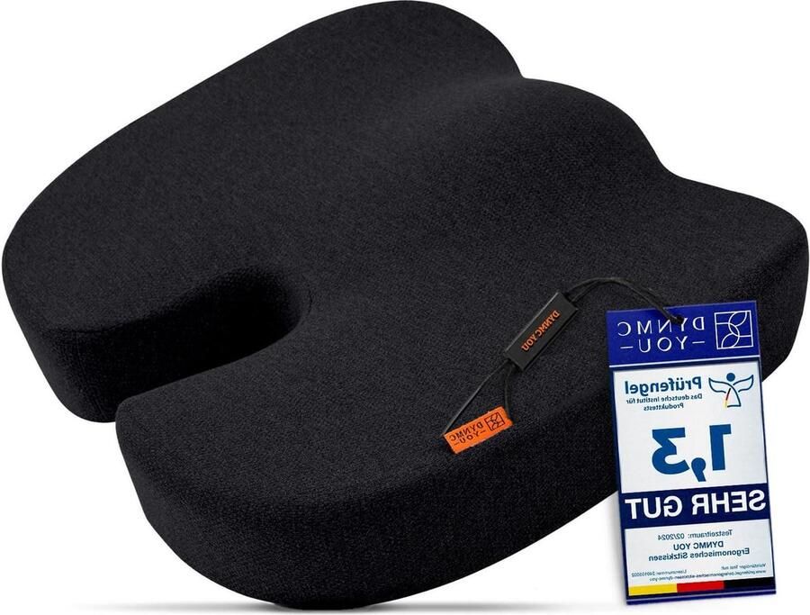 Ergonomisch Zitkussen voor Bureaustoel Comfortabel Zitten op Kantoor en Thuis Ontlasting Rug Stuitbeen Premium Memory Foam