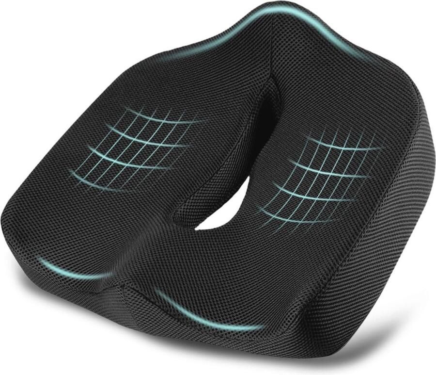 Ergonomisch Zitkussen voor Bureaustoel en Auto Orthopedisch Traagschuim Kussen