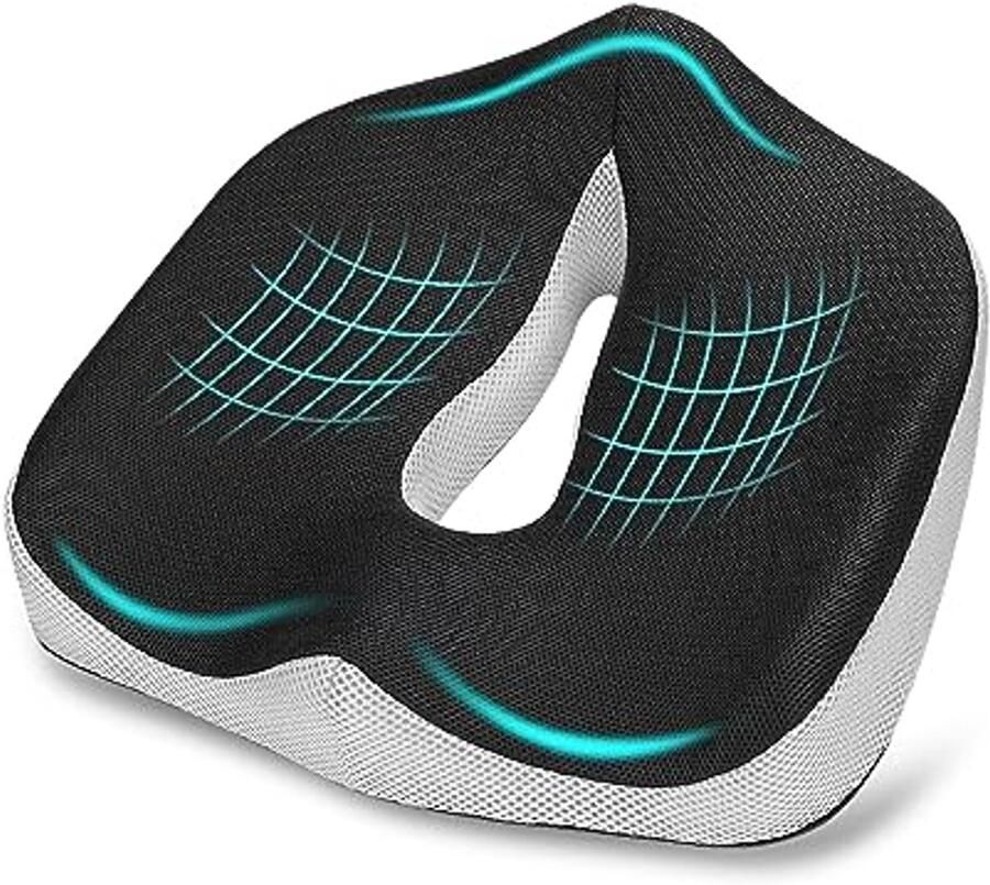 Ergonomisch Zitkussen voor Bureaustoel en Autostoel Orthopedisch Traagschuim Kussen