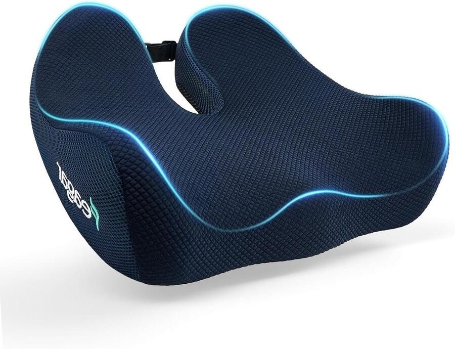 Ergonomisch Zitkussen voor Bureaustoel met Coccyxkussen Orthopedisch Geheugenschuim Zitkussen voor Heupen Ischias en Stuitje Blauw