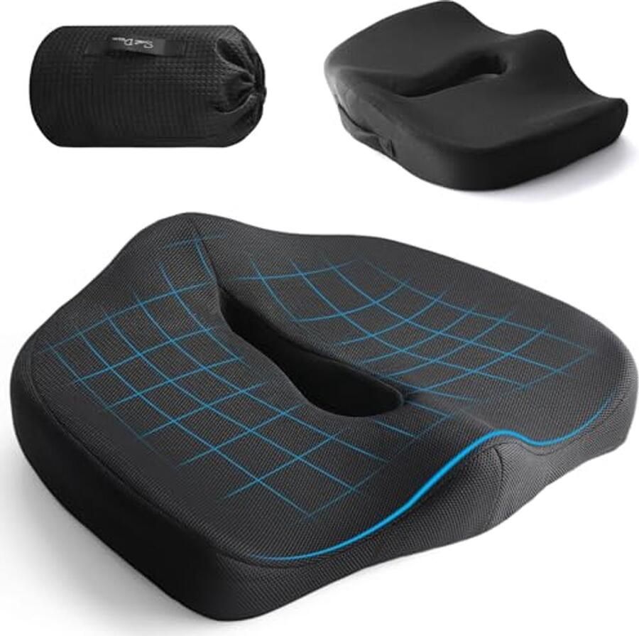 Ergonomisch Zitkussen voor Bureaustoel Orthopedisch Traagschuim Kussen voor Drukontlasting en Pijnverlichting