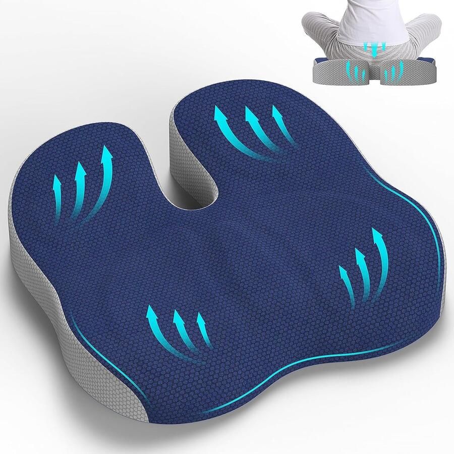 Ergonomisch Zitkussen voor Comfort en Pijnverlichting Geschikt voor Bureaustoel Auto en Vliegtuig
