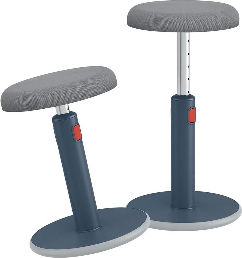 Ergonomische Actieve Zit-Sta Kruk Verstelbaar in Hoogte van 46 tot 79 Centimeter Ronde Draaibare Bureau Stoel Kruk Ergo Cosy Assortiment Fluweel Grijs 65180089 Kruk