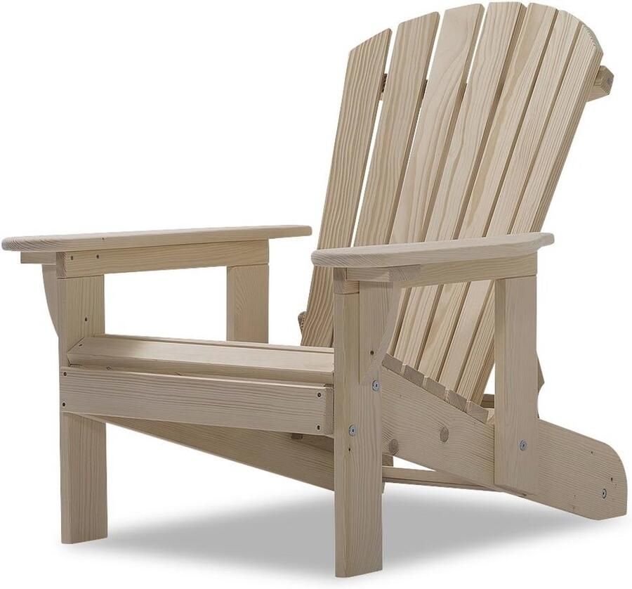 Ergonomische Adirondack tuinstoel van hout voor buitengebruik Comfortabele tuinligstoel voor balkon terras en tuin Maximaal 170 kg
