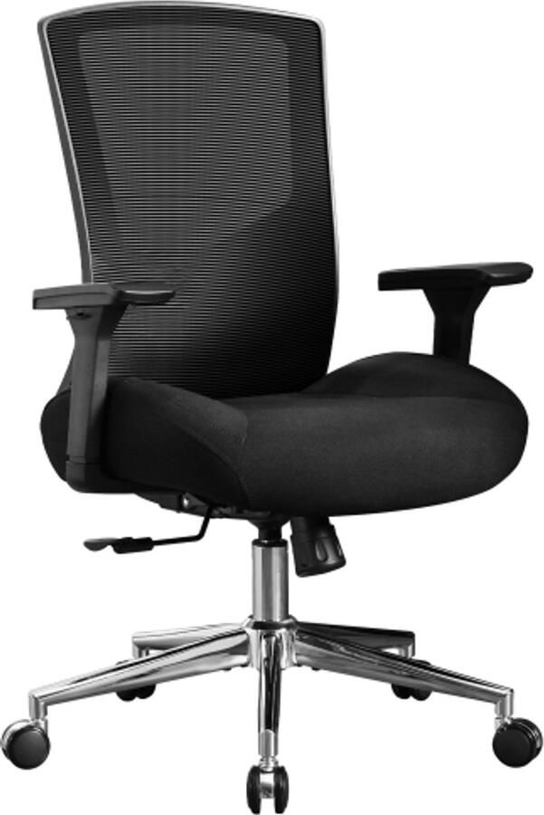 Ergonomische bureaustoel 200 kg bureaustoel hoge bureaustoel met 3D zacht kussen 4D armleuningen verstelbare lendensteun 105° schommelstoel voor computer mesh stoel