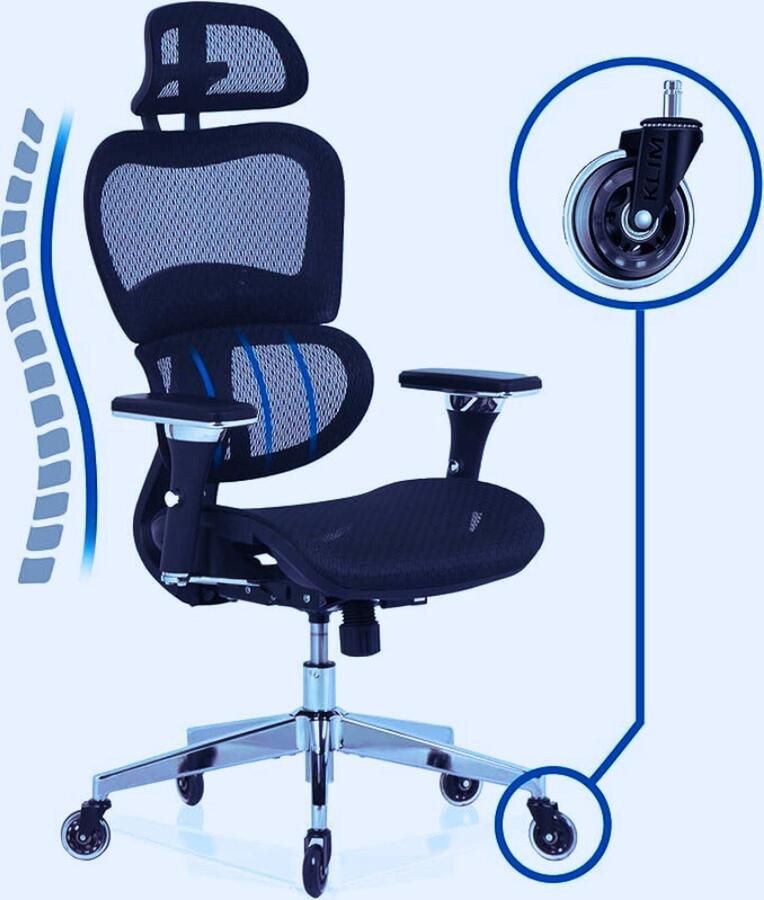 Ergonomische Bureaustoel 2024 Dynamische Lendensteun 4D Armleuningen Verstelbare Hoofdsteun En Krasbestendige Wielen Voor Optimaal Comfort