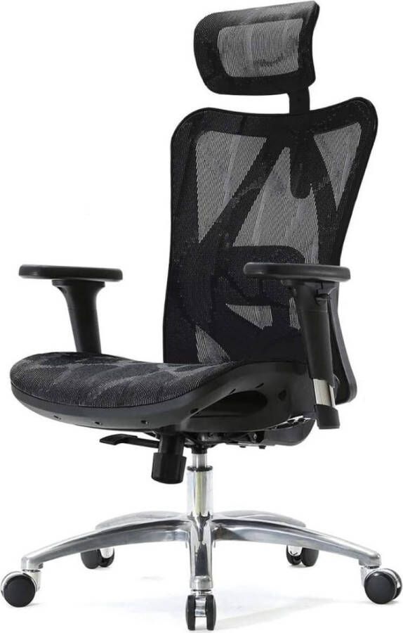 Ergonomische Bureaustoel -directiestoel met 3D verstelbare armleuning en lendensteun huidvriendelijke hoge rugleuning bureaustoel tot 150 kg belastbaar- Comfortabele en Stijlvolle Stoel voor Thuiswerken en Kantoor- Zwart