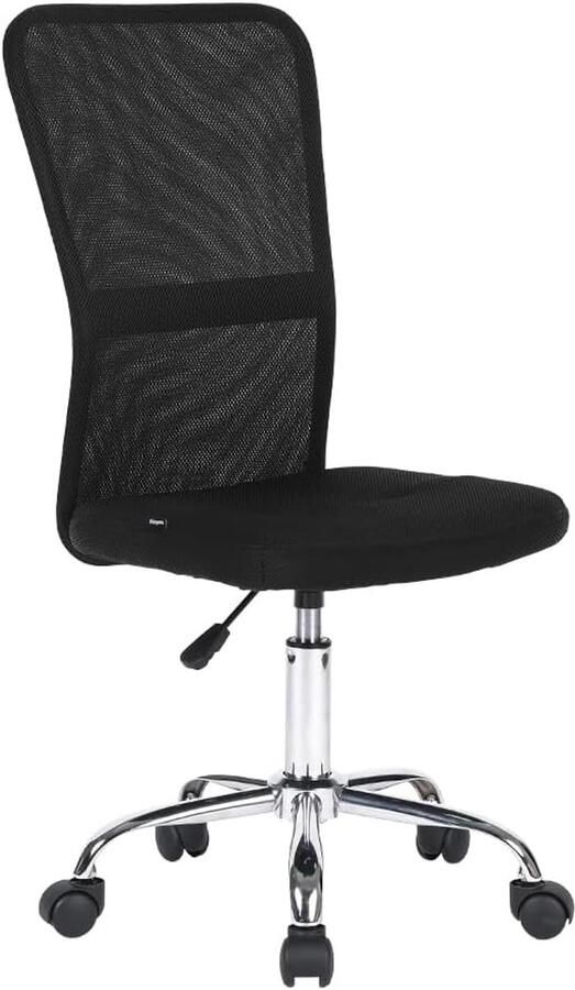 Ergonomische bureaustoel Draaistoel met Verstelbare Hoogte en Rugsteun 360° Draaibaar Zwart