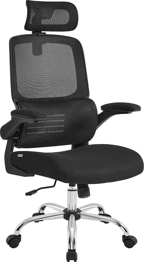 Rootz Living Rootz Ergonomic Office Chair Desk Chair Swivel Chair Steel Frame Foam Padding Ink Black 62cm x 64cm x (114-122)cm Adjustable Seat Height Comfortable Seat Size Supportive Armrests 13.2kg 150kg Weight Capacity