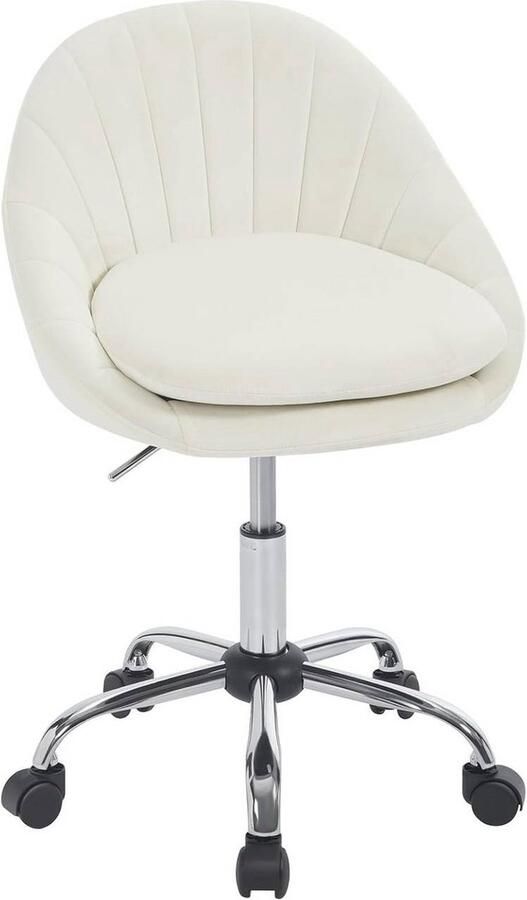 Rootz Living Rootz Ergonomische Bureaustoel Fluwelen Bureaustoel Draaibare Computerstoel Dubbel Kussen In Hoogte Verstelbaar 52cm x (72-82cm) x 52cm Roze Grijs Beige