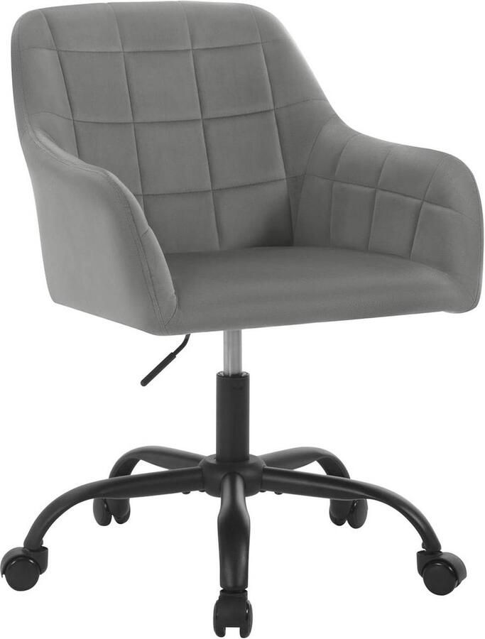 Rootz Living Rootz Ergonomische Bureaustoel Fluwelen Bureaustoel Draaistoel Schuim met hoge dichtheid Verstelbare hoogte 58 cm x (77-85 cm) x 60 5 cm