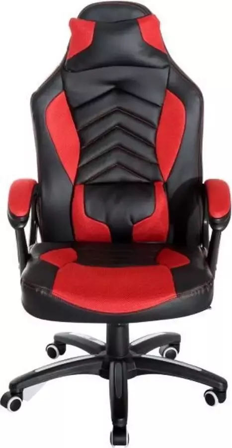 Ergonomische Bureaustoel Stoel Bureaustoelen Gamestoel Gamechair Massage functie Warmtefunctie Kunstleer Zwart Rood