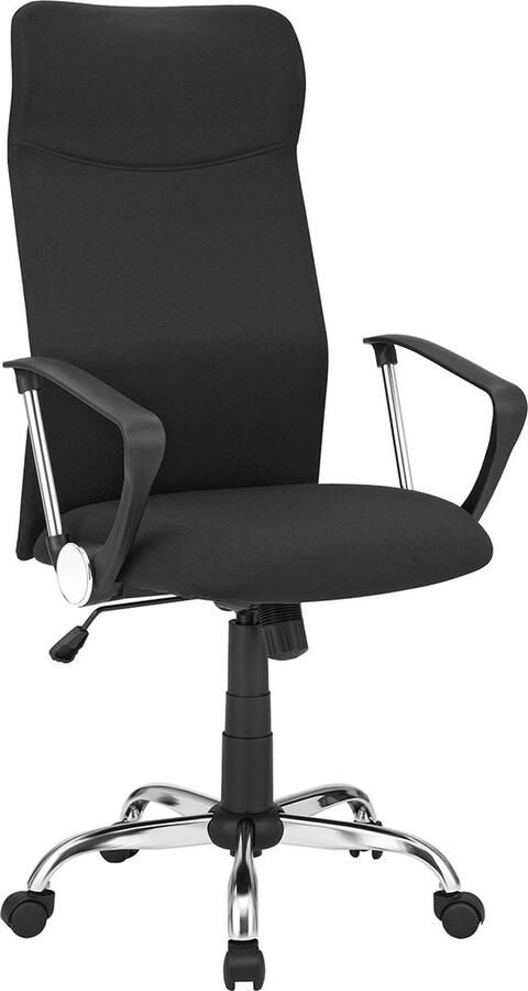 Rootz Living Rootz Ergonomic Office Chair Desk Chair Task Chair Height Adjustable Comfortable Seat Rocking Function Black Steel Frame Foam Padding Polyester Nylon Wheels 63cm x 63cm x (110-120)cm