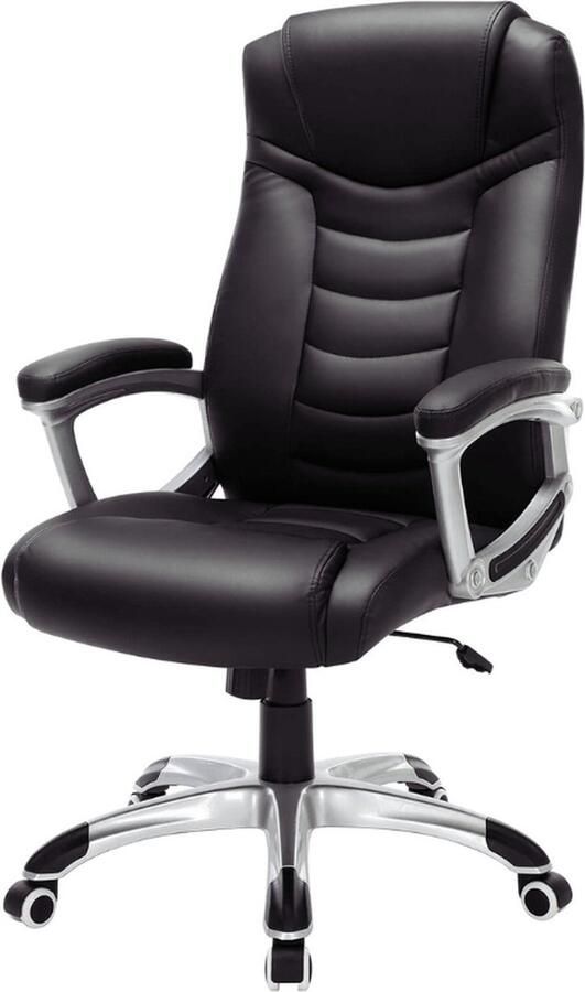 Ergonomische Bureaustoel In Hoogte Verstelbaar Robuust En Duurzaam Grote Zitting Zwart OBG21B