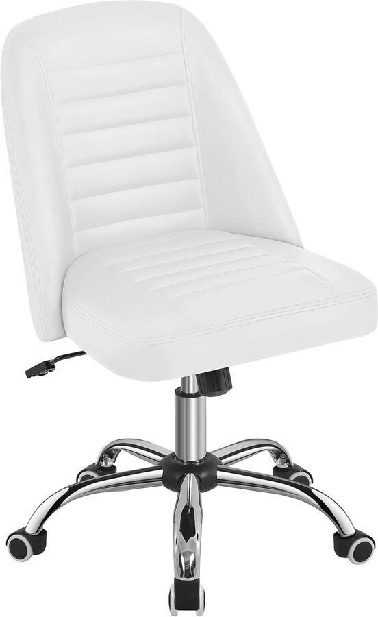 Ergonomische Bureaustoel in Kunstleer Draaistoel zonder Armleuningen Verstelbaar en Comfortabel