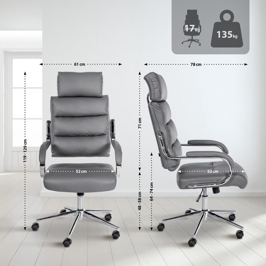 Ergonomische Bureaustoel Kantoorstoel Hoog Stabiliteit & Langdurig Comfort