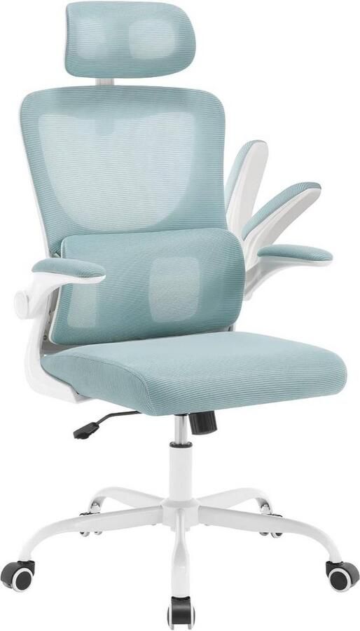 Rootz Living Rootz Ergonomische Bureaustoel Mesh Bureaustoel Lendensteun Schommelfunctie Verstelbare hoofdsteun 62 cm x (116-123 5) cm x 69 5 cm