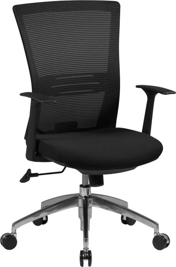 Rootz Living Rootz Ergonomische Bureaustoel Mesh Rugleuning Verstelbare Armleuningen Aluminium Basis Zwart Synchroon Mechanisme Lendensteun In Hoogte Verstelbaar Dubbel Verwerkt Mesh 120kg Capaciteit 8u Zittijd 97-107cm x 63cm x 50cm