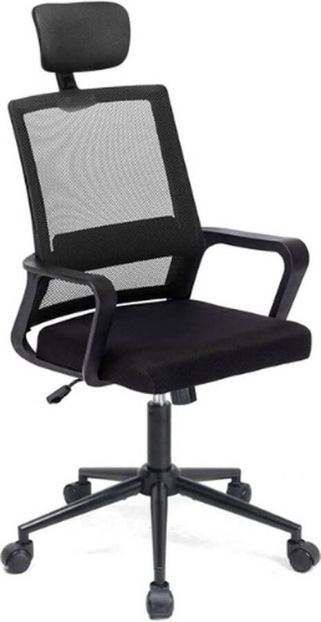Ergonomische bureaustoel Mesh rugleuning Verstelbare hoofdsteun Bureaustoelen voor Volwassenen Kantoorstoel Office Chair Zwart
