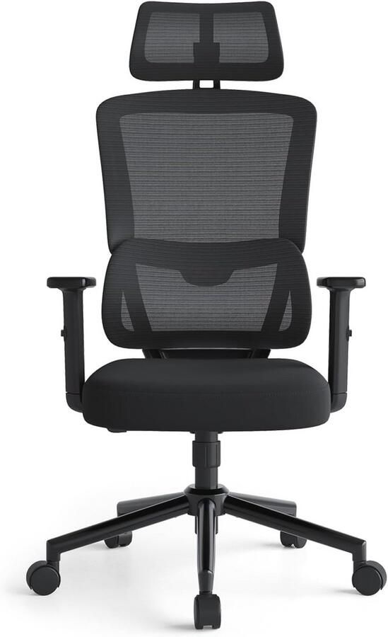 Ergonomische Bureaustoel met Automatische Lendensteun en Verstelbare Rugleuning Geschikt tot 150 kg