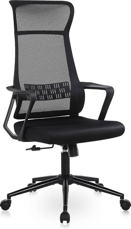 Ergonomische bureaustoel met hoge rugleuning verstelbare lendensteun 70D x 63W x 127H centimetres