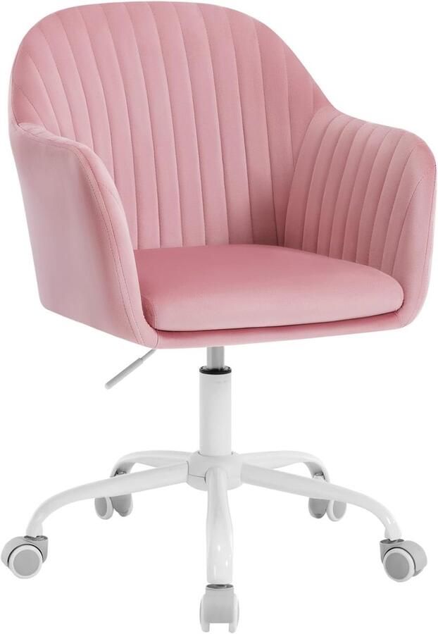 Ergonomische Bureaustoel met Hoogteverstelling en Draaifunctie Comfortabele Fluwelen Make-upstoel Tot 150 kg Belastbaar