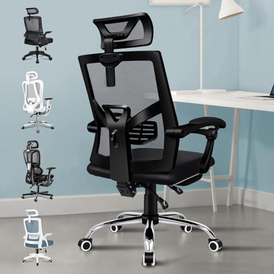 Ergonomische bureaustoel met mesh rugleuning Verstelbaar tot 180 kg Comfortabele gamingstoel