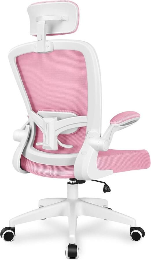 Ergonomische Bureaustoel met Mesh Verstelbare Hoofdsteun en Armleuningen Ideaal voor Werk en Spel